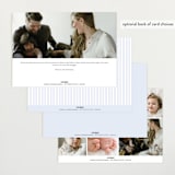 "Pinstripe Frame" - Birth Announcements in Sky by Jennifer Holbrook - Back of Card Options