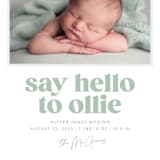 "Clarke" - Birth Announcements in Mint by Robert and Stella - Detail