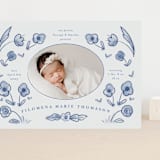 "Painted Flowers" - Birth Announcements in Delft Blue by Ani Somi - Front