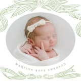 "Ribbon Bow Frame" - Birth Announcements in Mint by Stephanie Hawkes - Detail