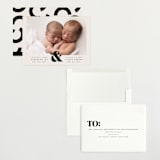 "Ampersand Duo" - Birth Announcements in Ivory by Alethea and Ruth - Assembled
