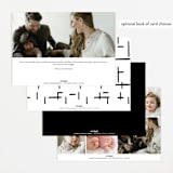 "Cursive" - Birth Announcements in Snow by AK Graphics - Back of Card Options