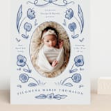 "Painted Flowers" - Birth Announcements in Delft Blue by Ani Somi - Front
