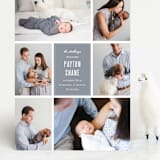 "Distinguished" - Birth Announcements in Graphite by Sara Hicks Malone - Front