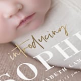 "gilded introduction" - Birth Announcements in Milk by Susan Asbill - Detail