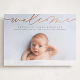 "Welcome Ribbon" - Birth Announcements in Charcoal by Erica Krystek - Front