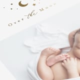 "Over the Moon" - Birth Announcements in Fawn by AK Graphics - Detail