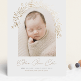 "Floral Arch" - Birth Announcements in Fawn by Susan Zinader - Front