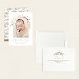 "Floral Arch" - Birth Announcements in Fawn by Susan Zinader - Assembled
