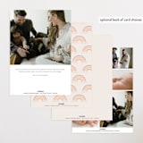 "Rainbow Sky" - Birth Announcements in Blush by Angela Thompson - Back of Card Options