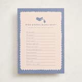 "Heirloom" - Baby Shower Game Cards in Powder by Sierra Lee - Front