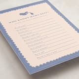 "Heirloom" - Baby Shower Game Cards in Powder by Sierra Lee - Detail