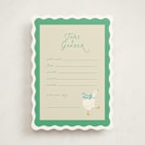 "Goose" - Baby Shower Game Cards in Sage by Lori Wemple - Front
