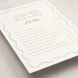 "Bunny Crest" - Baby Shower Game Cards in Cornflower by Laura Hankins - Detail