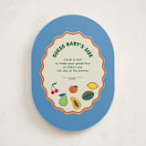 "little cutie sticker" - Baby Shower Game Cards in Aqua by Studio Suku - Front