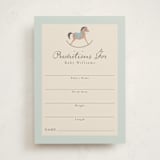 "Heirloom Rocking Horse" - Baby Shower Game Cards in Sky by Karidy Walker - Front