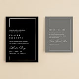 "Gilded Border" - Bridal Shower Invitations in Midnight by Kelly Schmidt - Matching Enclosure Card
