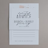 "Bubbly Brunch" - Bridal Shower Invitations in Sea by Michelle Taylor - Matching Bellyband