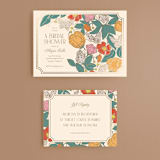 "Gilded Butterfly Garden" - Bridal Shower Invitations in Ivory by Simona Camp - Matching Enclosure Card
