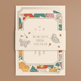 "Gilded Butterfly Garden" - Bridal Shower Invitations in Ivory by Simona Camp - Matching Bellyband