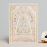 "Gilded Bridal Gown" - Bridal Shower Invitations in Romantic Rose by Simona Camp - Front