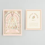 "Gilded Bridal Gown" - Bridal Shower Invitations in Romantic Rose by Simona Camp - Matching Enclosure Card