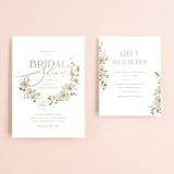 "Serene" - Bridal Shower Invitations in Champagne by Everett Paper Goods - Matching Enclosure Card