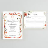 "Fleur" - Bridal Shower Invitations in Verona Sunset by Sarah Knight - Matching Enclosure Card