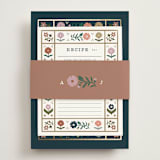 "Floral Grid Border" - Bridal Shower Invitations in Cobalt by Alethea and Ruth - Assembled with Belly Band