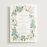 "Garden Love" - Bridal Shower Invitations in Periwinkle by Susan Moyal - Front