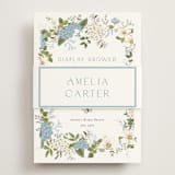 "Garden Love" - Bridal Shower Invitations in Periwinkle by Susan Moyal - Assembled with Belly Band