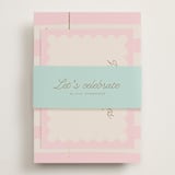 "Macaron Box" - Bridal Shower Invitations in Rose by Leia Matt - Assembled with Belly Band