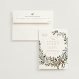 "Ribbon Wreath" - Bridal Shower Invitations in Bluebell by Leah Bisch - Invitation with Envelope
