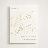 "Bridal Shower Script" - Bridal Shower Invitations in Snow by Stacy Maalouf - Front