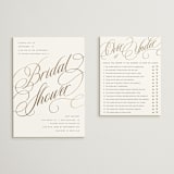 "Bridal Shower Script" - Bridal Shower Invitations in Snow by Stacy Maalouf - Matching Enclosure Card