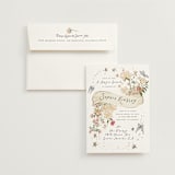 "Flowers and Ribbon" - Bridal Shower Invitations in Sugar by Leah Bisch - Invitation with Envelope