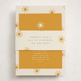 "Sun Toss" - Baby Shower Insert Cards in Golden Sun by Meggy Masters - With Bellyband