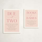 "Due With Two" - Baby Shower Insert Cards in Carnation by Erica Krystek - With Invitation