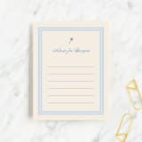 "Classic Start" - Baby Shower Insert Cards in Powder Blue by Carolyn MacLaren - Front
