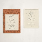 "El Ranchero" - Baby Shower Insert Cards in Rust by Ani Somi - With Invitation