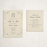 "Doodle Sip and See" - Baby Shower Insert Cards in Ivory by Stephanie Heinrich Godbout - With Invitation