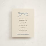"Baby Bow" - Baby Shower Insert Cards in Denim by Ani Somi - Front