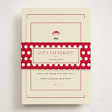"Little Mushroom" - Baby Shower Insert Cards in Berry by Ilene Guy - With Bellyband