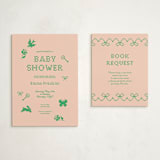 "Needlepoint" - Baby Shower Insert Cards in Grass by Studio Suku - With Invitation