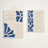 "Modern Bloom" - Baby Shower Insert Cards in Cobalt by Joyce Pinheiro - With Invitation