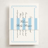 "Sweetly Scalloped" - Baby Shower Insert Cards in Sky by Catherine Culvenor - With Bellyband