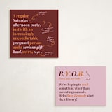 "Increasingly Uncomfortable Pregnant Person" - Baby Shower Insert Cards in Pomegranate by Madison Kic - With Invitation