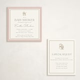 "The Little Heirloom" - Baby Shower Insert Cards in Rose by Lucrecia Caporale - With Invitation