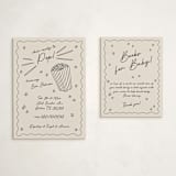 "Popcorn Baby" - Baby Shower Insert Cards in Licorice by Leish - With Invitation