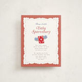 "Disney Woodland Gingham" - Baby Shower Insert Cards in Apple by Erin L. Wilson - Front
